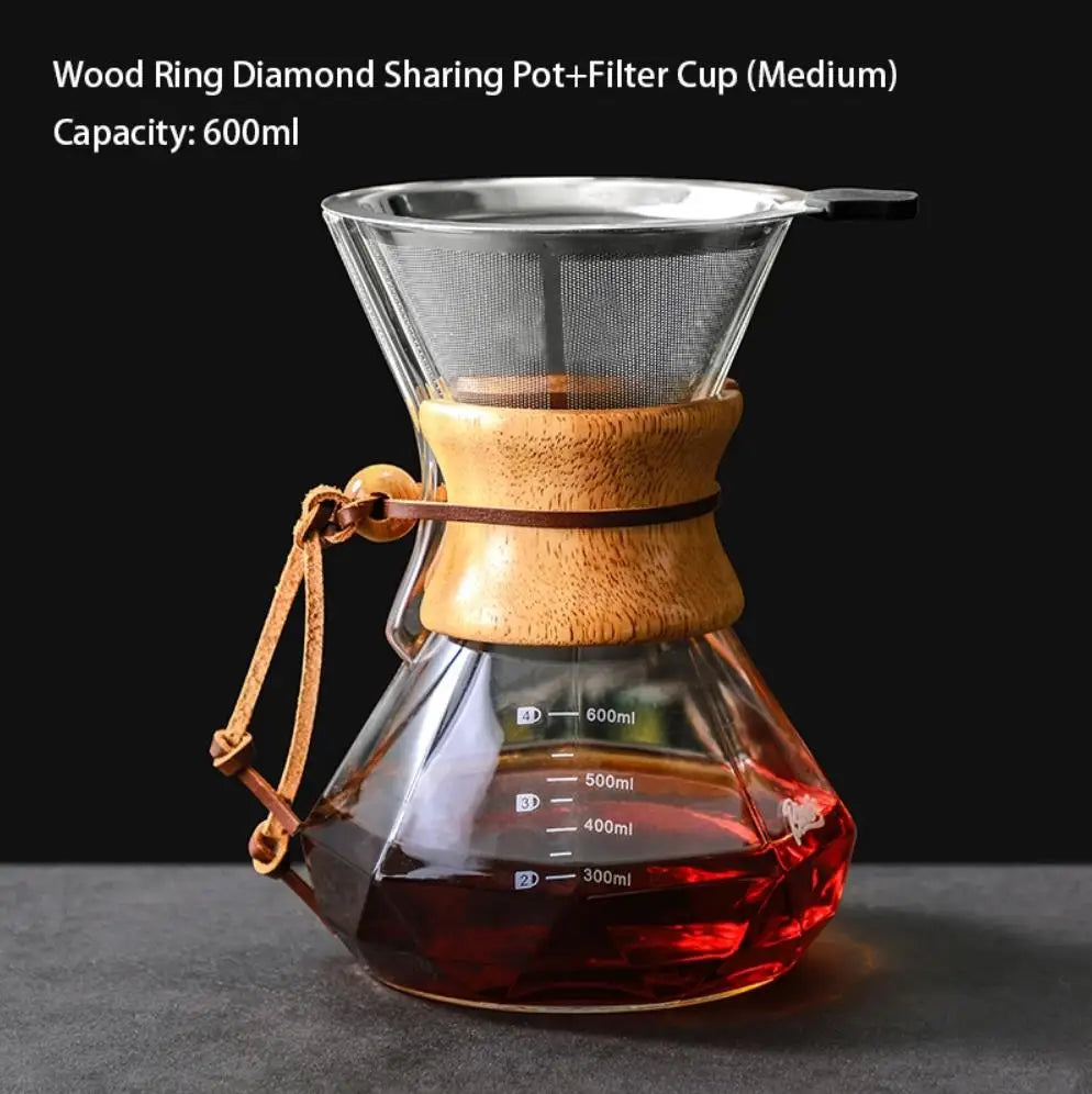 Glass Coffee Pot with Stainless Steel