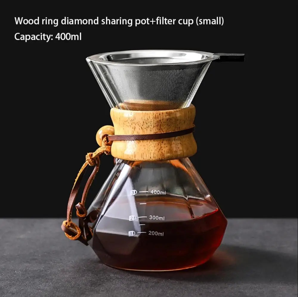 Glass Coffee Pot with Stainless Steel