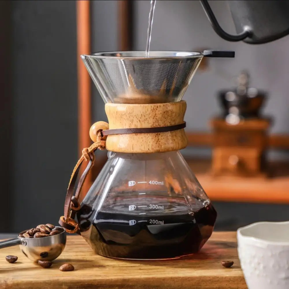 Glass Coffee Pot with Stainless Steel