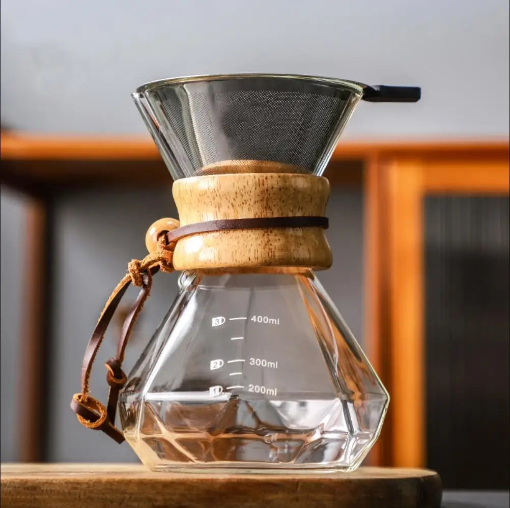 Glass Coffee Pot with Stainless Steel